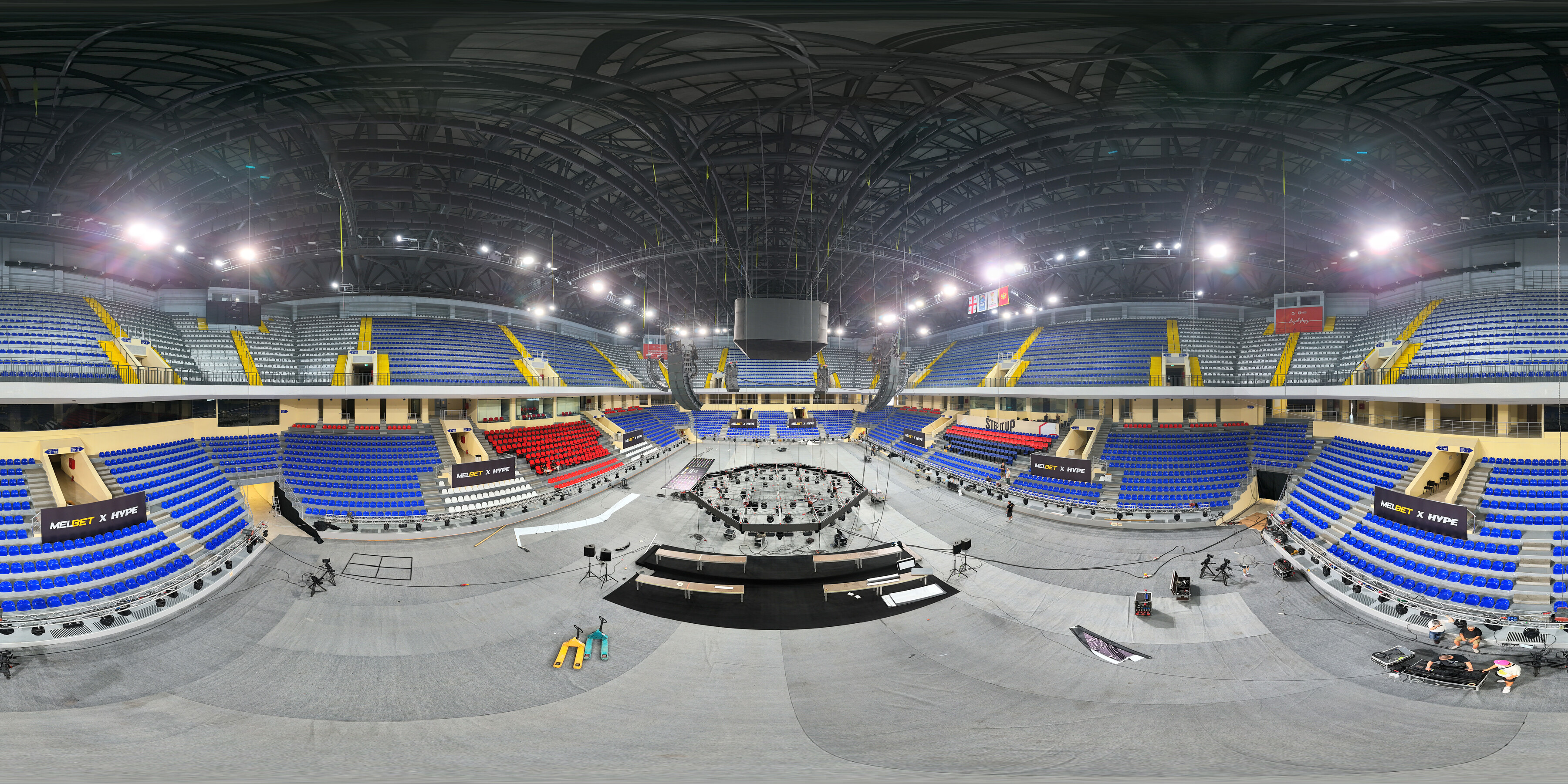 360° view of the arena stage setup — angle 2 — drag to look around
